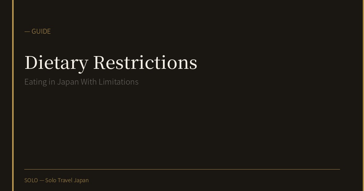 Eating in Japan with Dietary Restrictions: A Practical Guide